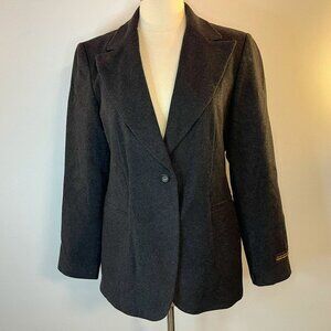 Harve Benard Women's Wool Cashmere Charcoal Blazer Jacket - Size 10 - NWT